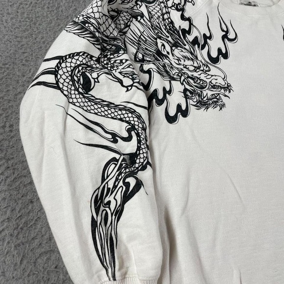 Vintage Karakuri Tamashii Japanese Dragon Sweatshirt White Adult Men's Large - Picture 2 of 6